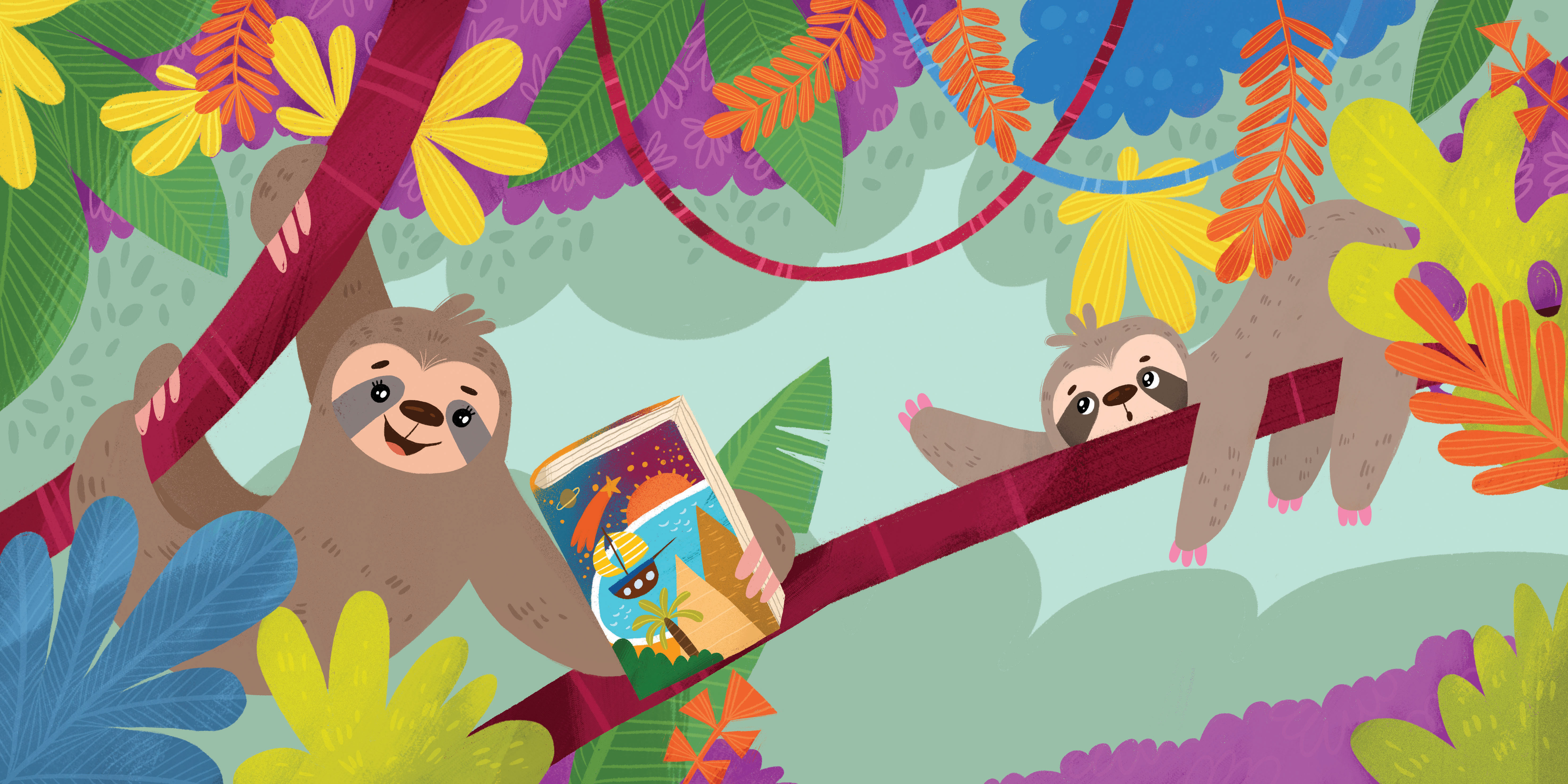 Sloth illustration for book animals book book illustrator character children childrenillustration cover illustration illustrator sloth