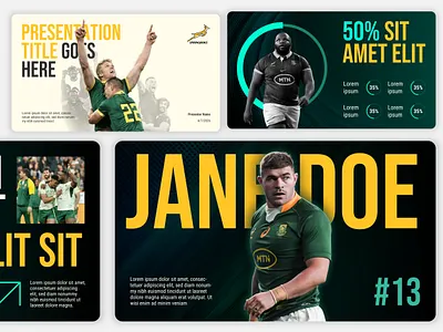 Sports - PowerPoint Template athlete branding design fundraising google slide graphic design illustration pitch deck powerpoint template presentation design rughby sports