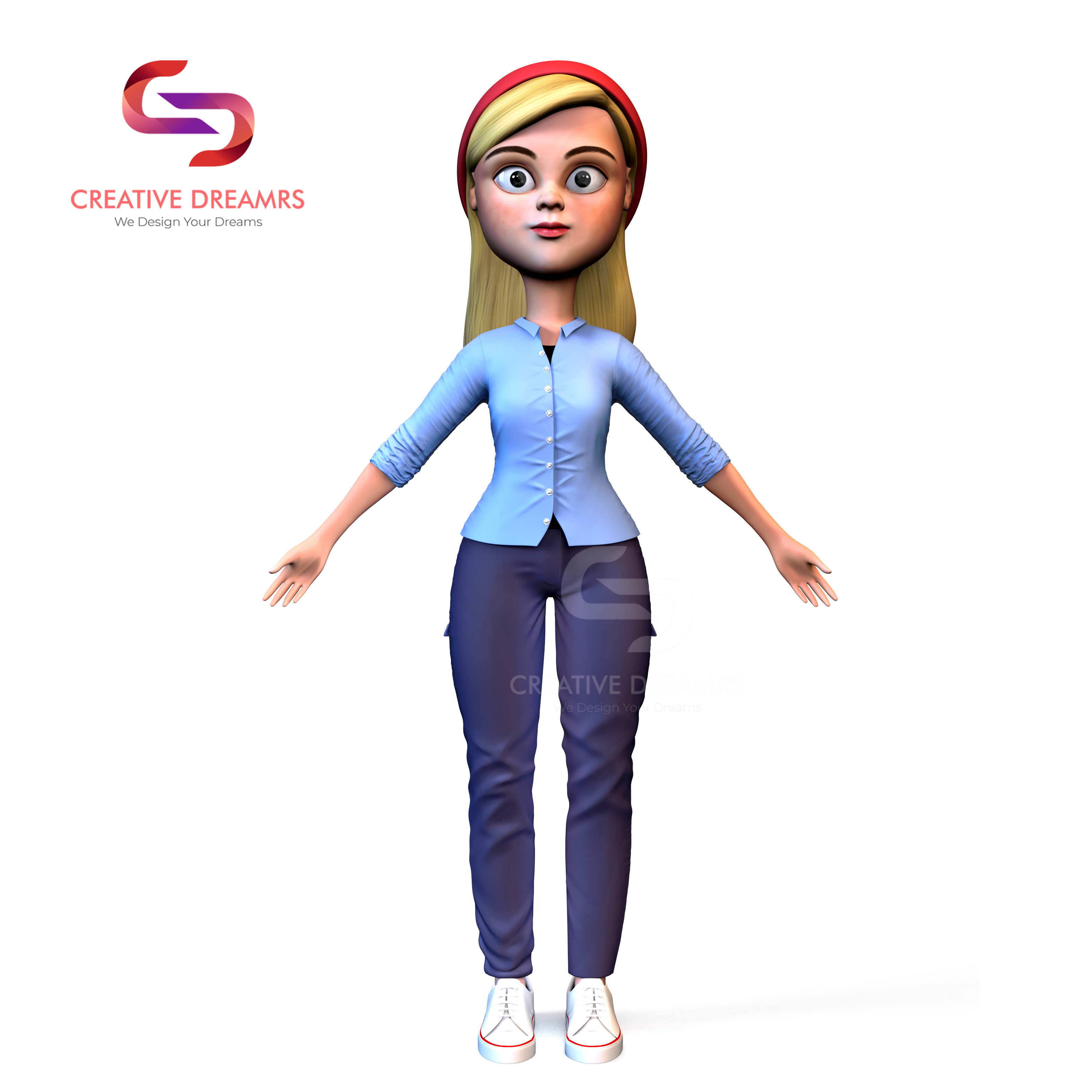 3D Girl Character design for game 3d 3d modeing 3d rendering 3dmodeling animation branding design illustration ui visualization