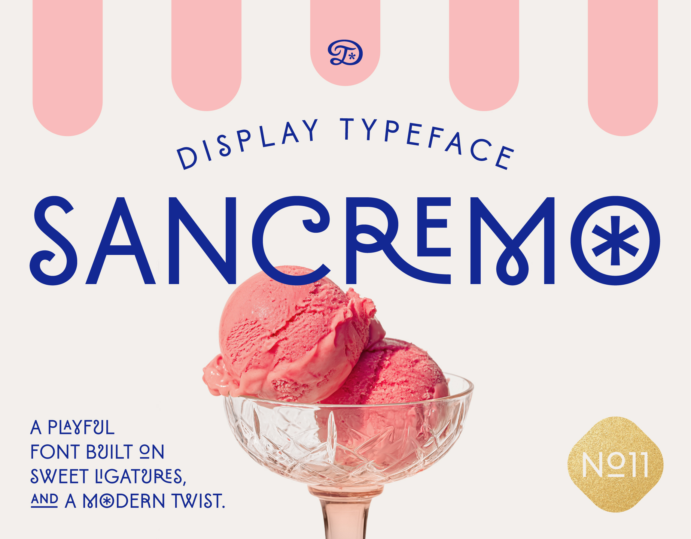 Sancremo Display Typeface animation beautiful display dopestype font ice cream ligatures lovely modern motion graphics playful retro sancremo sans serif sweet swirl twist typeface
