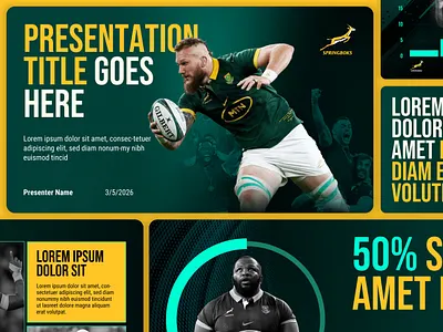 PowerPoint Template for Rugby athlete branding design google slide graphic design pitch deck powerpoint template presentation design rugby sports