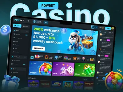 Casino Home Experience — UI Design for iGaming | POWBET. betting case opening casino casino branding casino design casino games casino ui casino ux crash gambling gambling design header interface keno live casino new casino online casino slots web casino web design