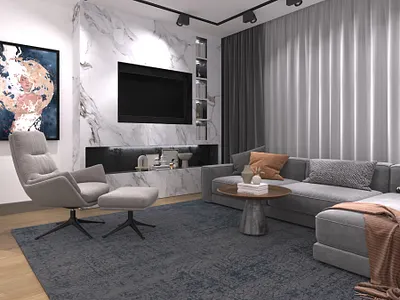 TV niche room 3d design