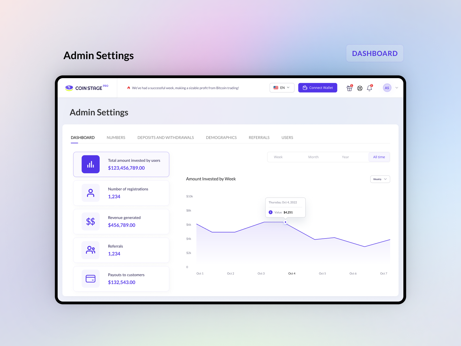 Crypto SaaS App - Admin UI Dashboard
