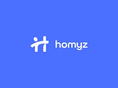 homyz logo design app branding community connect friend graphic design home icon iden identity indigo logo minimal pastel simple ui warm