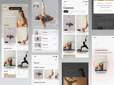 Yoga app uix application design designer india interface promo screen startup theosm ui ux yoga app ui ux design