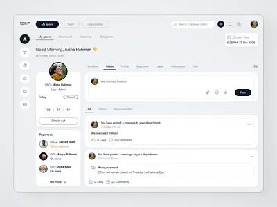 ROVA HR – Employee Management Dashboard UI best dashboard best web designer dashboard dashboard inspiration employee management hr management hrm hrm software design modern dashboard design modern webapp team management ui designer uiux web web app design webapp