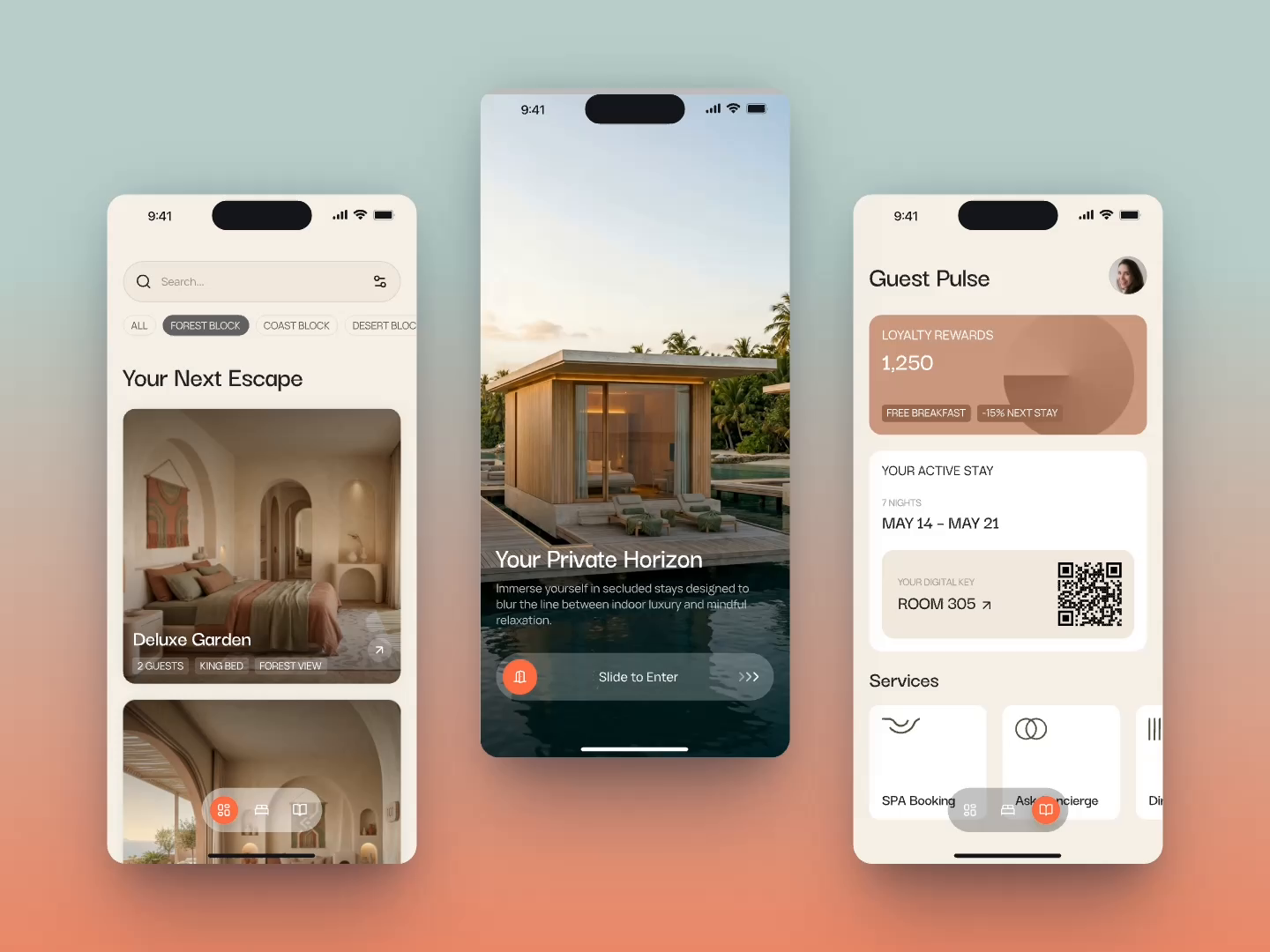 Mobile App Design for Travel — Deluxe Garden