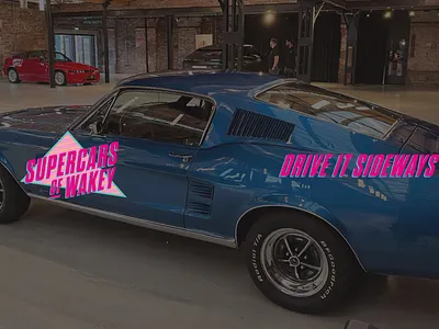 Supercars of Wakey 1980s brand branding car showroom creative design graphic design graphics logo pilot retro set design signage supercars supercars of wakey television series tv production tv show vector wakefield