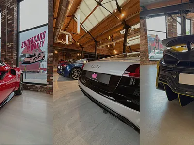 Supercars of Wakey 1980s branding car showroom creative design graphic design graphics logo pilot print production retro set design signage supercars supercars of wakey television tv series tv show vector