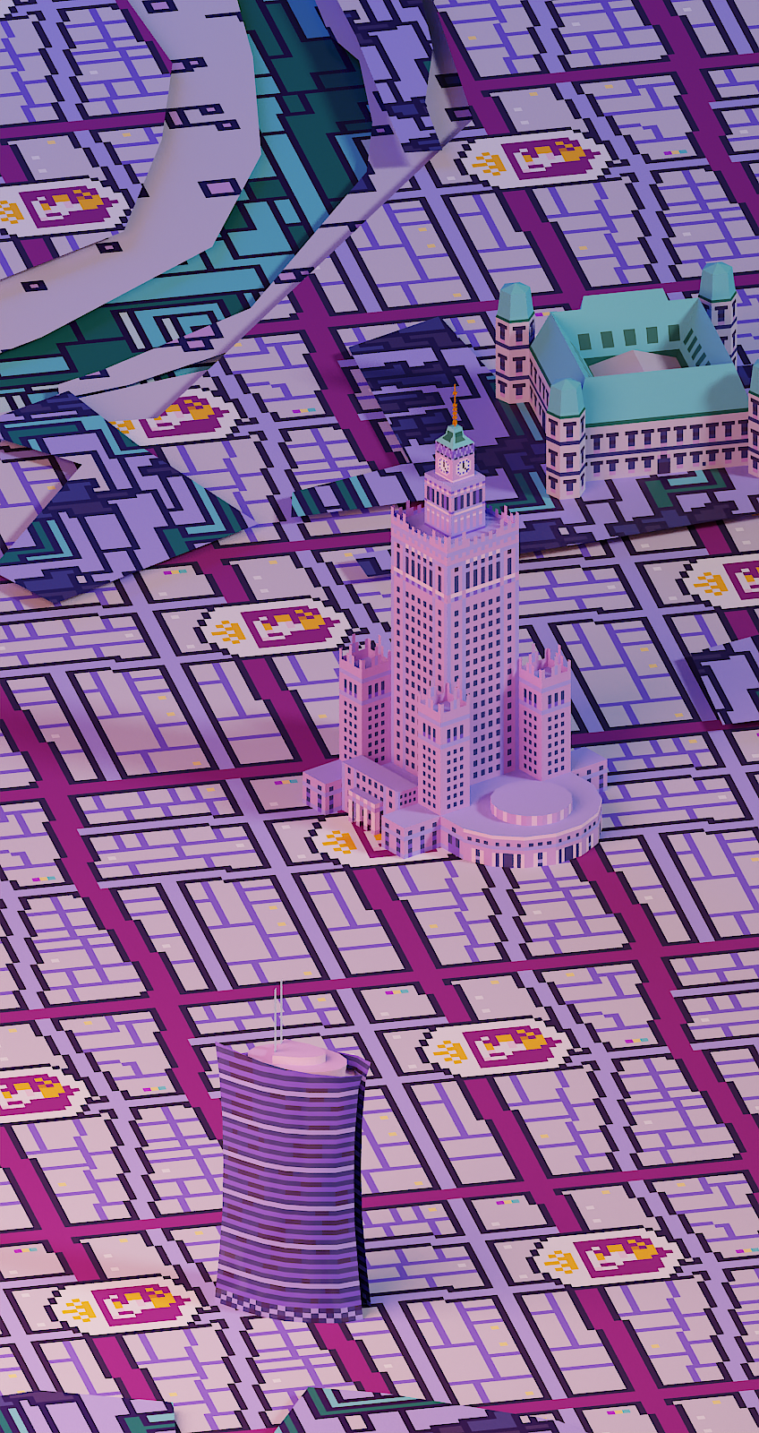 Warsaw Building Renders 3dart 3dmodeling architecturalart cityscape copernicussciencecentre environmentart europeanarchitecture europeancity illustratedmap lowpoly lowpolyart mapart palaceofcultureandscience pgenarodowy pixelart pixelartstyle poland royalcastlewarsaw stylizedart warsaw