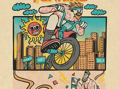 WHEELS KEEP TURNING apparel bmx branding clothing design drawing graphic design illustration tattoo tshirt typograph