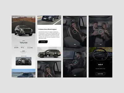 KIA - Mobile Website Design Concept b2b business car dark ecommerse mobile design ui uiux ux web design webdesign website