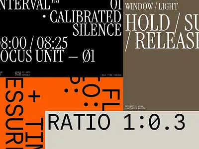 Interval. Cafe Brand Identity. Typographic Layouts art direction brand identity branding brutalism color composition creative direction design digital font layout minimalism mono serif typeface typographic typography ui visual design website