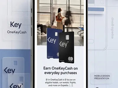 Expedia-branded credit card design (One Key) branding design graphic design mobile app mobile app design ui ux