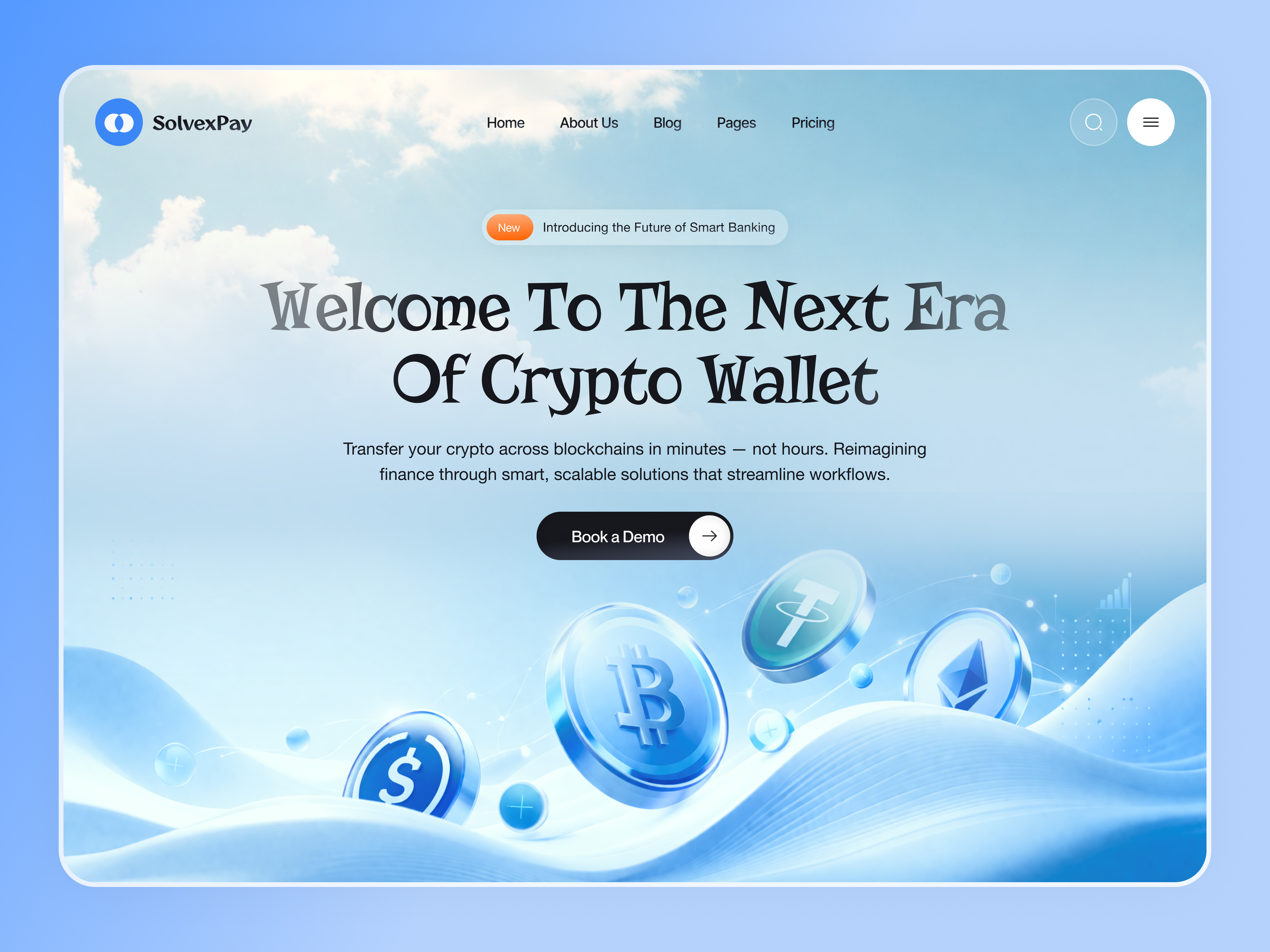 SolvexPay - Crypto Website Design Concept 3d 3d animation bitcoin blockchain crypto crypto landing page crypto wallet crypto website cryptocurrency dashboard e commerce finance finance website fintech illustration marketplace web design web3 web3 design web3 landing page