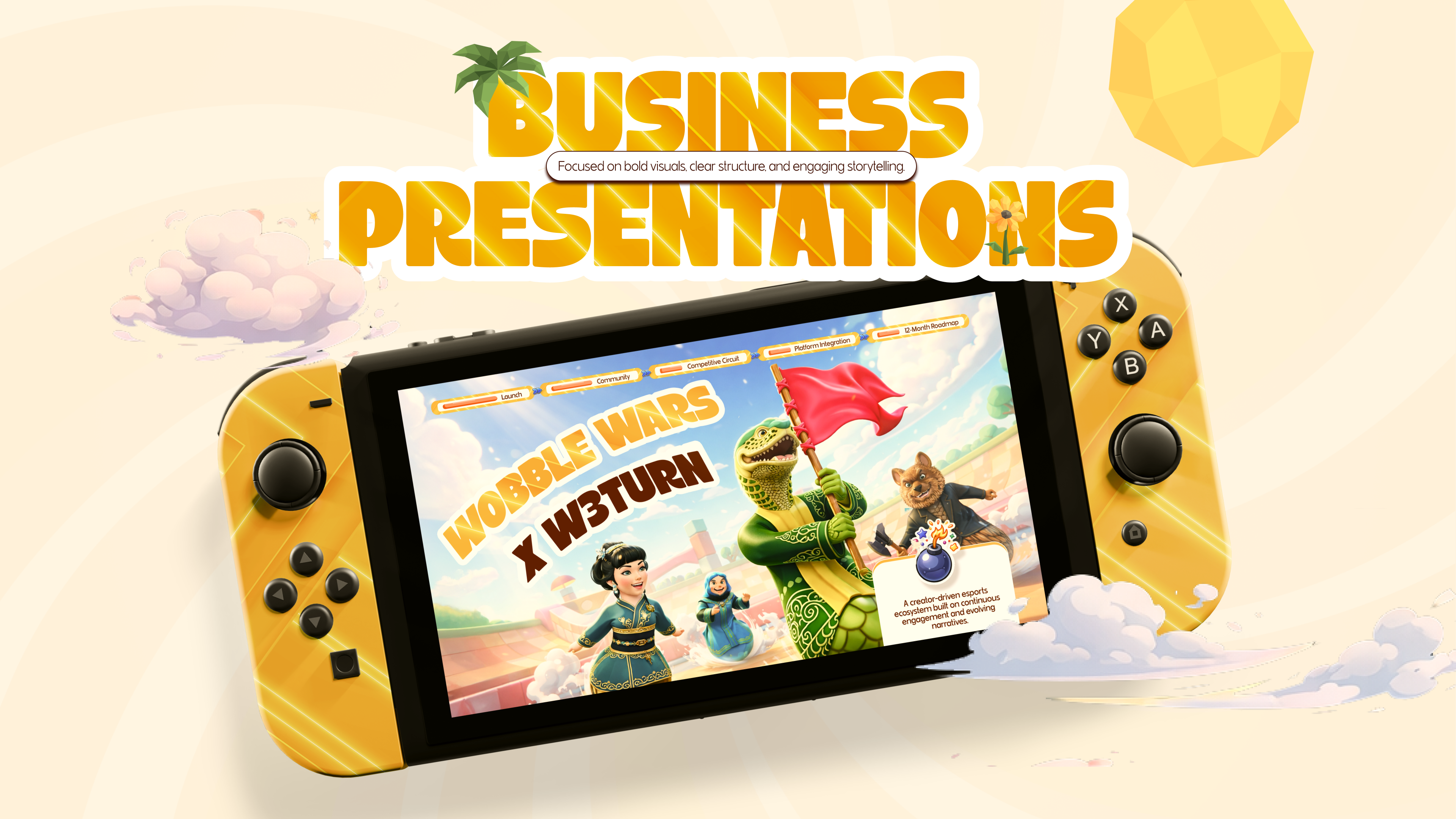 Gaming Business Presentation & Pitch Deck brand presentation business presentation deck design esports gaming marketing pitch deck presentation design ui design visual storytelling