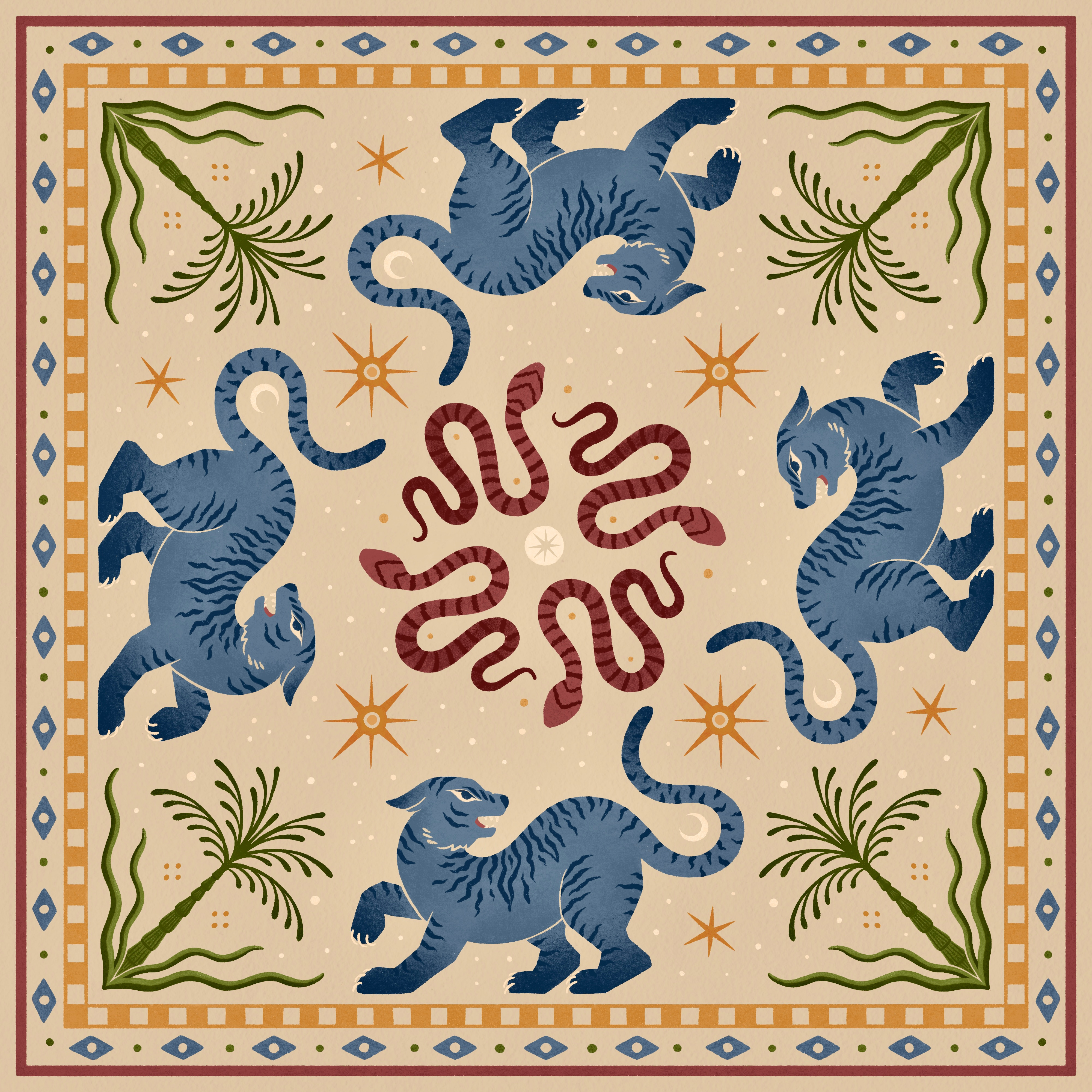 Tiger - bandana illustration