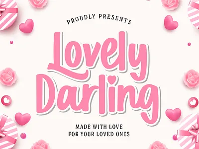 Lovely Darling - Sweet Display Font bouncy script brand identity creative type display type editorial design feminine branding font design graphic design handlettering lettering logotype minimalist design modern script packaging design script font type design typeface typography vector art visual identity