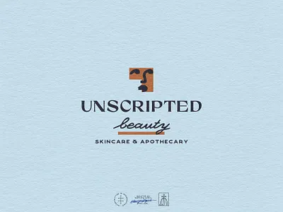 Unscripted Beauty Logo Concept apothecary brand design brand identity branding branding design face hand drawn head identity design illustration logo logo design minimal negative space skincare type typography vintage visual identity woman