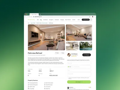 Property Detail Page Design for Real Estate Platform | Masterly design leadgeneration listingdesign marketplacedesign mobile design productpage proptech realestatedesign uidesign uiux ux uxdesign webdesign