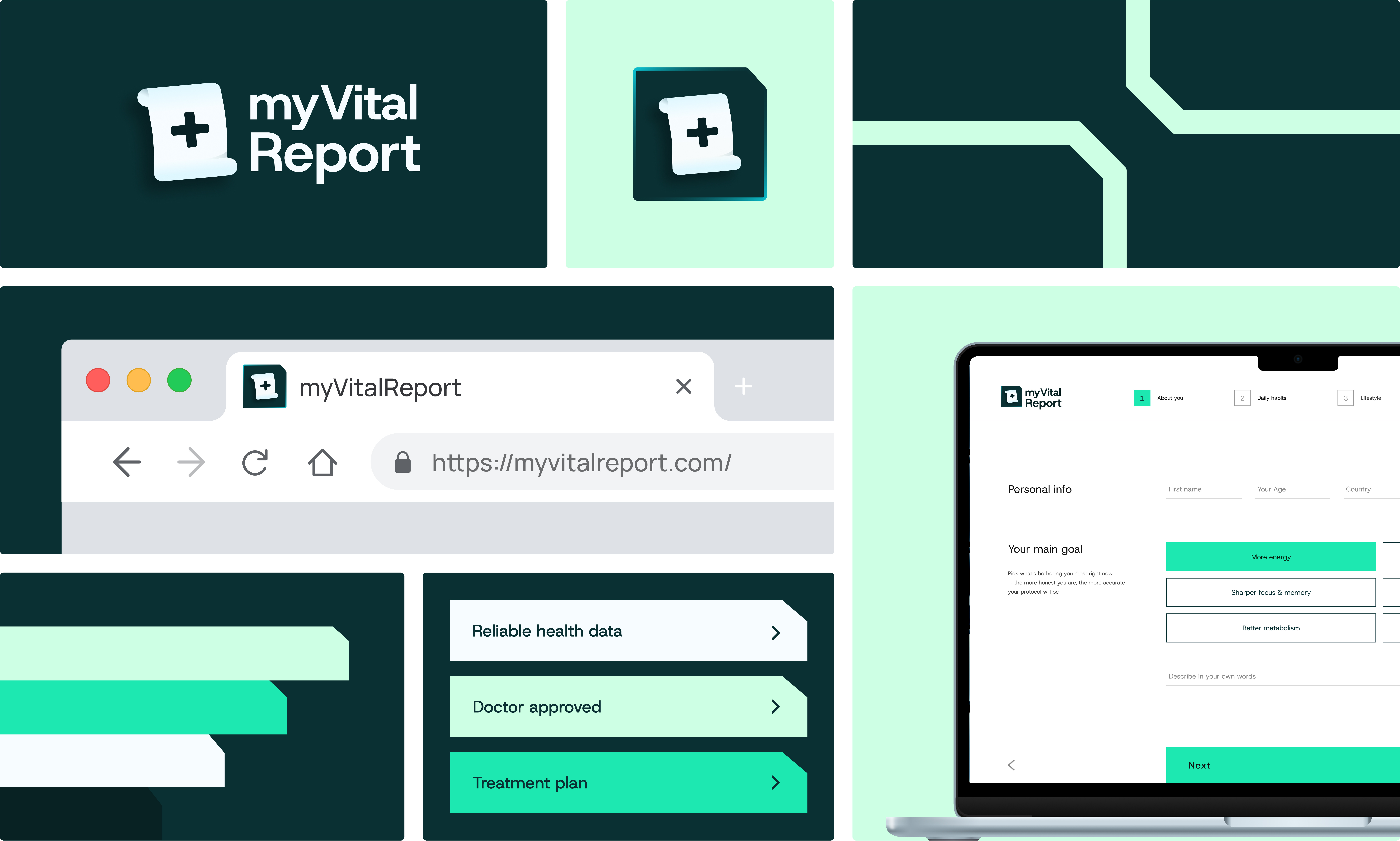 Branding & App design for: myVitalReport