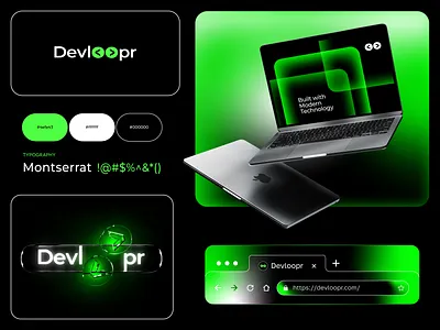 Devloopr – Software Development Company Identity 3d logo bento grid brand identity brand presentation branding clever logo coding logo developer logo dribbble glassmorphism logo green logo infinity logo logo logo design modern logo software logo startup branding tech agency logo tech logo visual identity