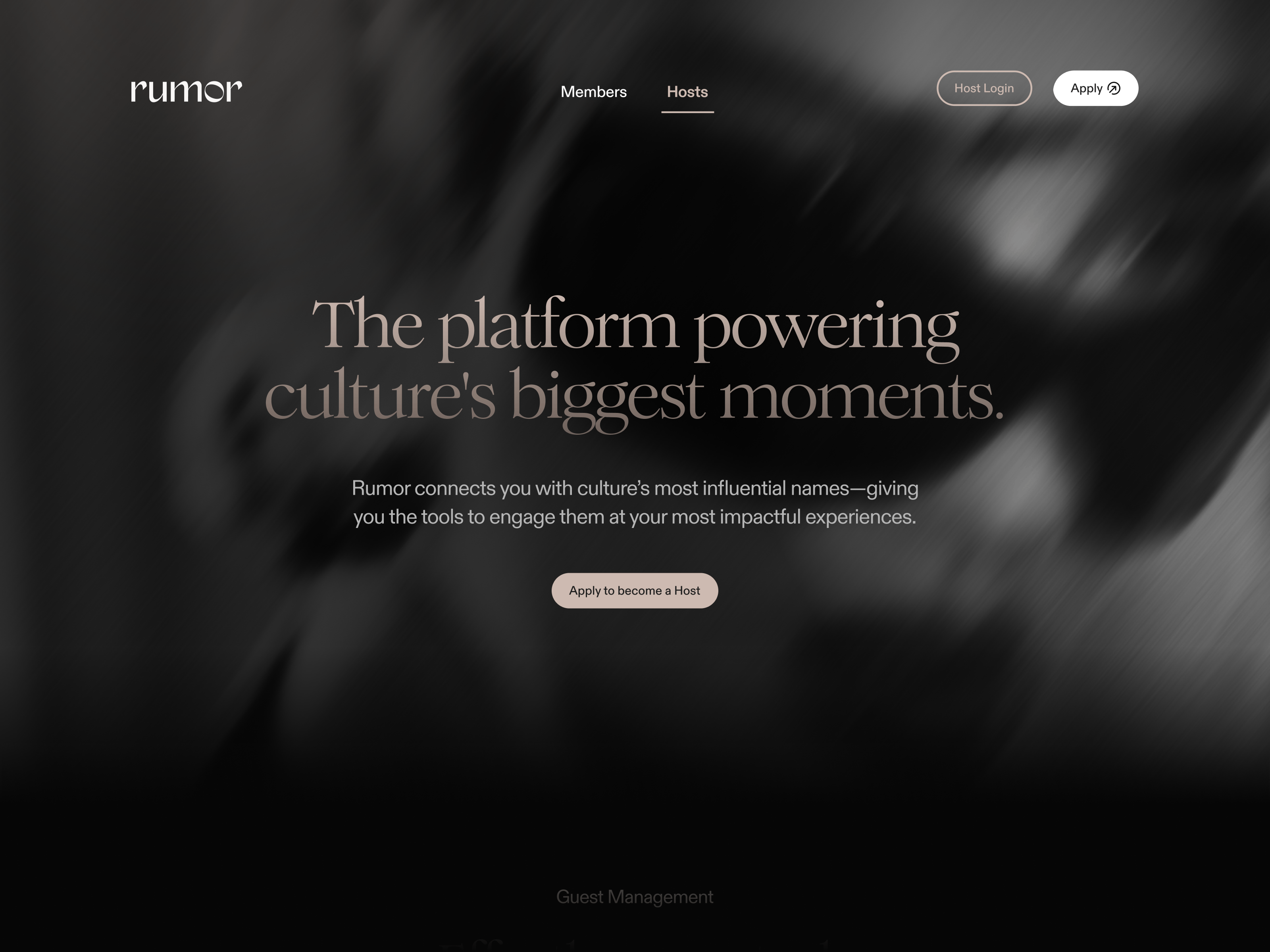 Example of Rumor – The app where culture connects