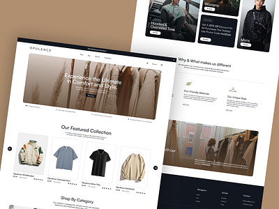 OPULENCE - Clothing Brand Landing Page 3d app branding clothing brand design ecommerce graphic design interface design landing page logo minimalist ui ui design ui interface ux website design