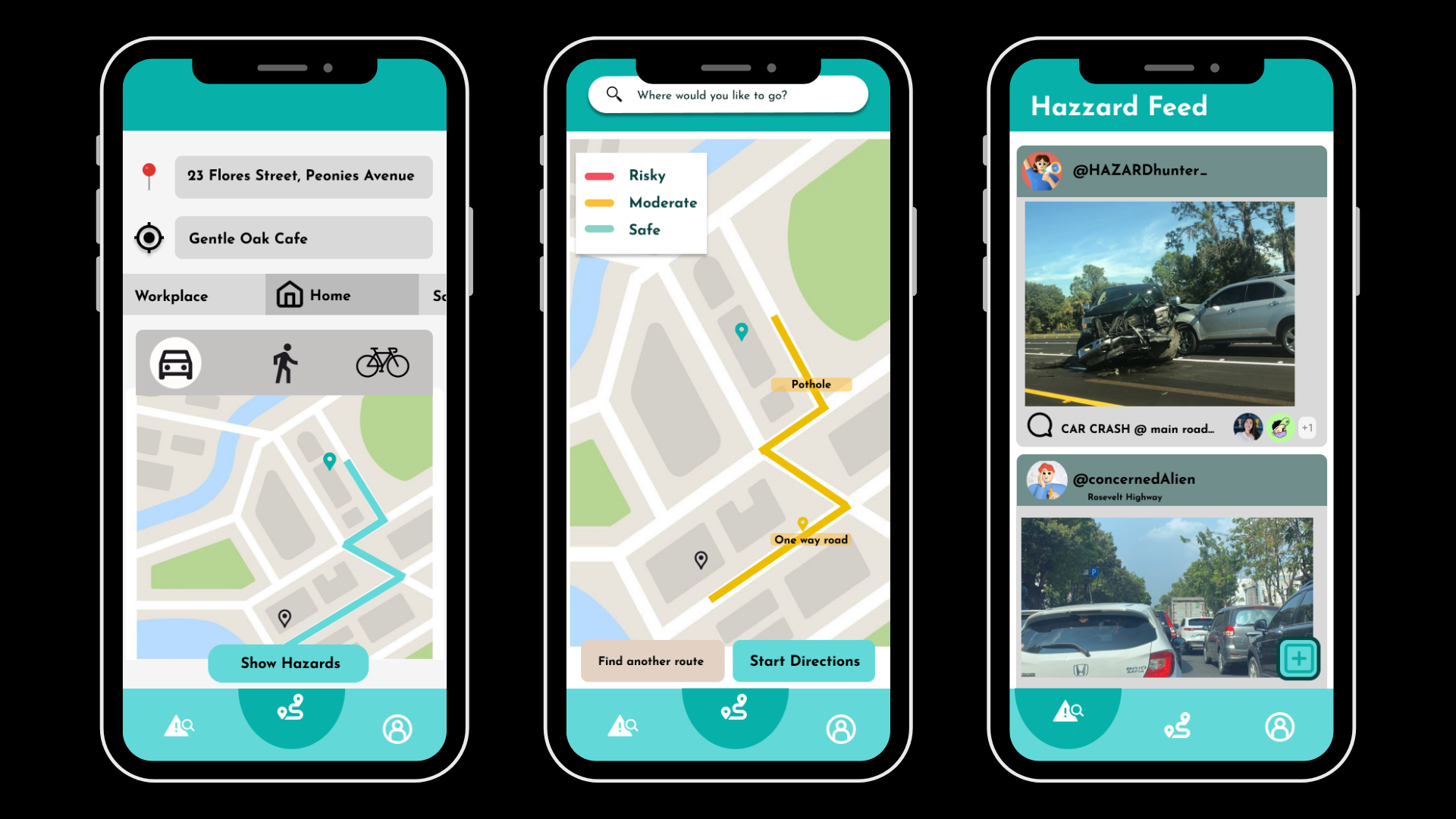 Hazzardd - Road Hazard Detector animation graphic design mobile product design safety socials tools travel ui ux