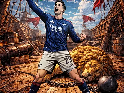 Victoria del Arsenal v Sporting advertising akyanyme arsenal championsleague designer dibujo digitalart havertz history ilustracion lisboa media mexico national painting portugal premierleague soccer social sporting