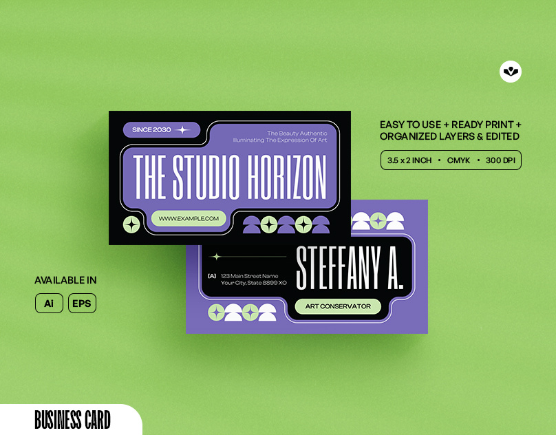 Art Gallery Business Card branding business card company design marketing profile solasome template