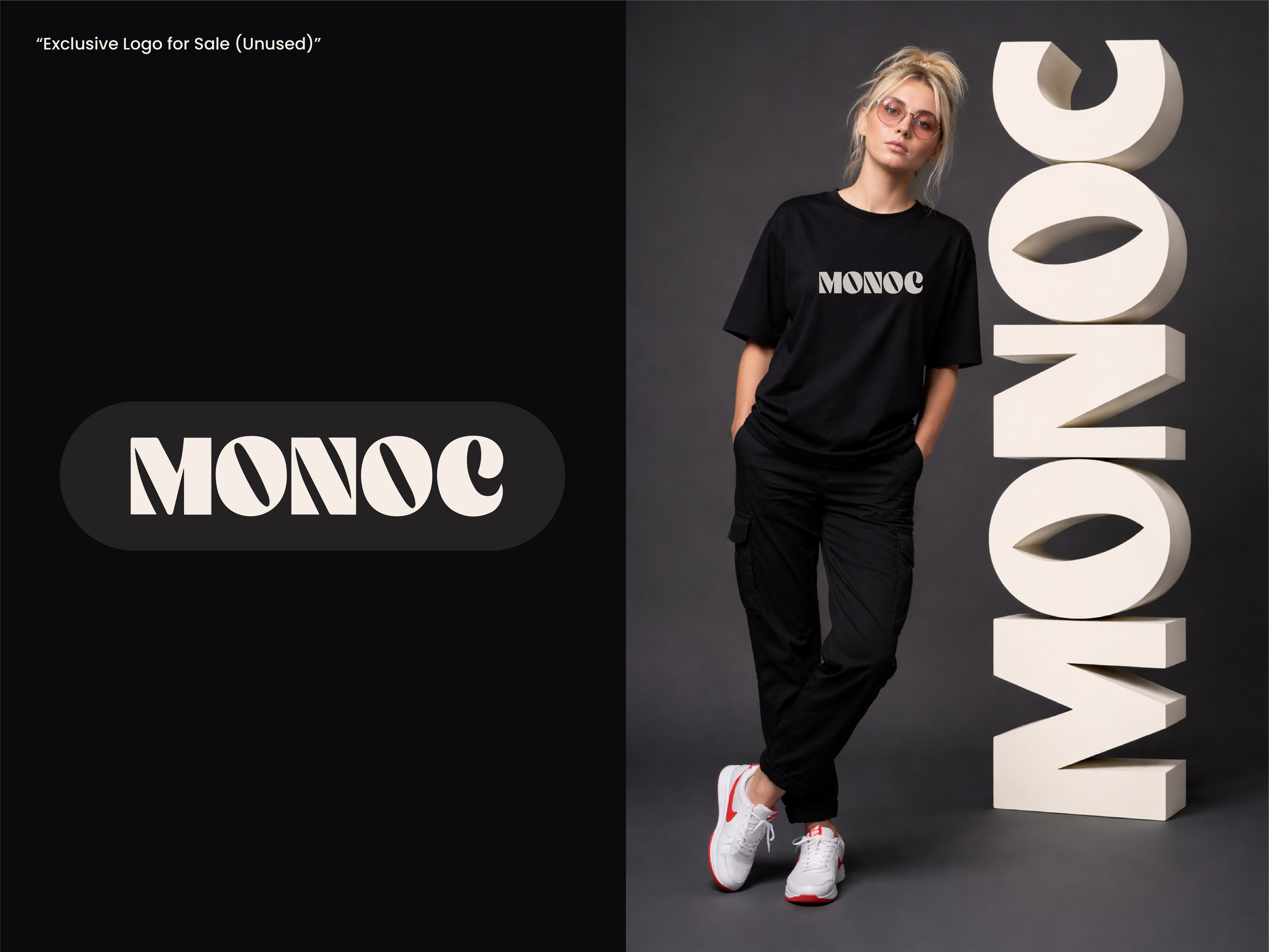 MONOC Wordmark Logo Design | Bold Minimal Typography for Fashion