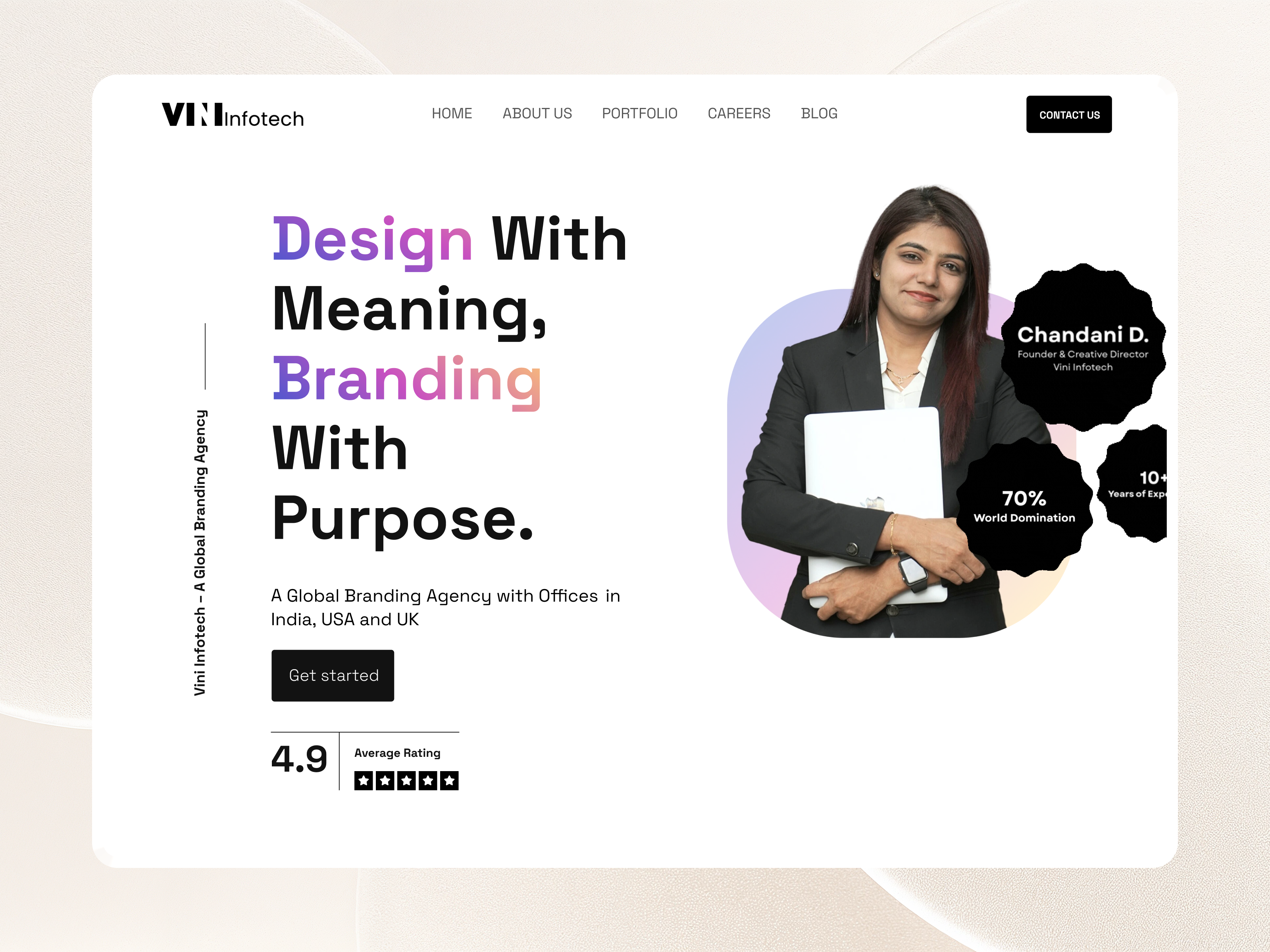 SEO-Optimized Website for Design Agency – Vini Infotech adobe illustrator design figma infographic landing page uiux uxui visual identity visualdesign web design website website design website development wordpress
