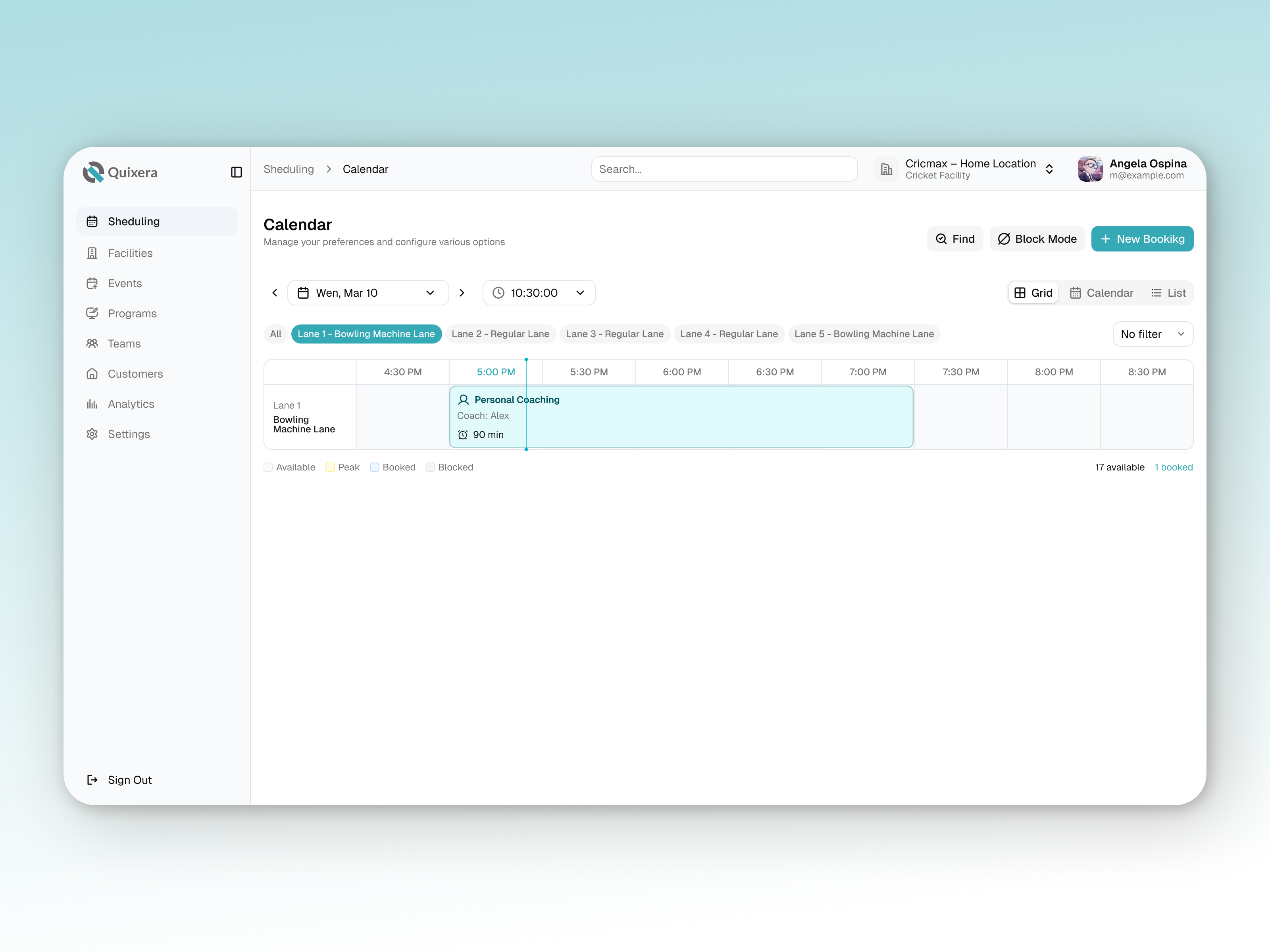 Scheduling Dashboard UI UX Design for SaaS Booking Platform