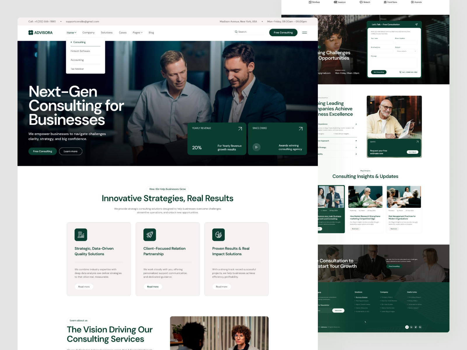 Advisora – Business Consulting & Finance Website UI Design accounting business consulting corporate creative finance landing page multipurpose web design wordpress