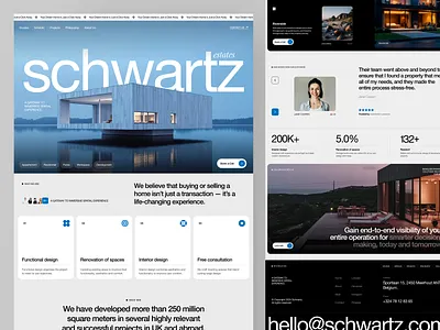 Schwartz ™ - Real Estate Landing Page architecture branding building business clean design graphic design house landing page minimalism popular property real estate ui