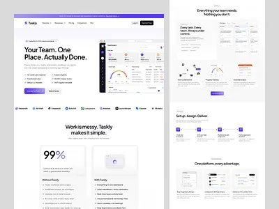 Project Management SaaS Website Design ai ai saas board management collaboration kanban progress project management saas saas ai saas task management task task management team collaboration team management web design web ui website work automation work management work progress