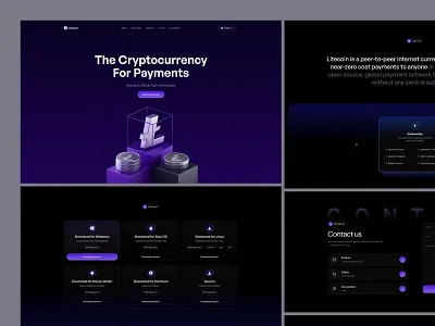 Litecoin - Crypto Landing Page blockchain crypto crypto currency crypto landing page crypto web cryptocurrency design fintech landing platform product startup uiux web web landing page web3
