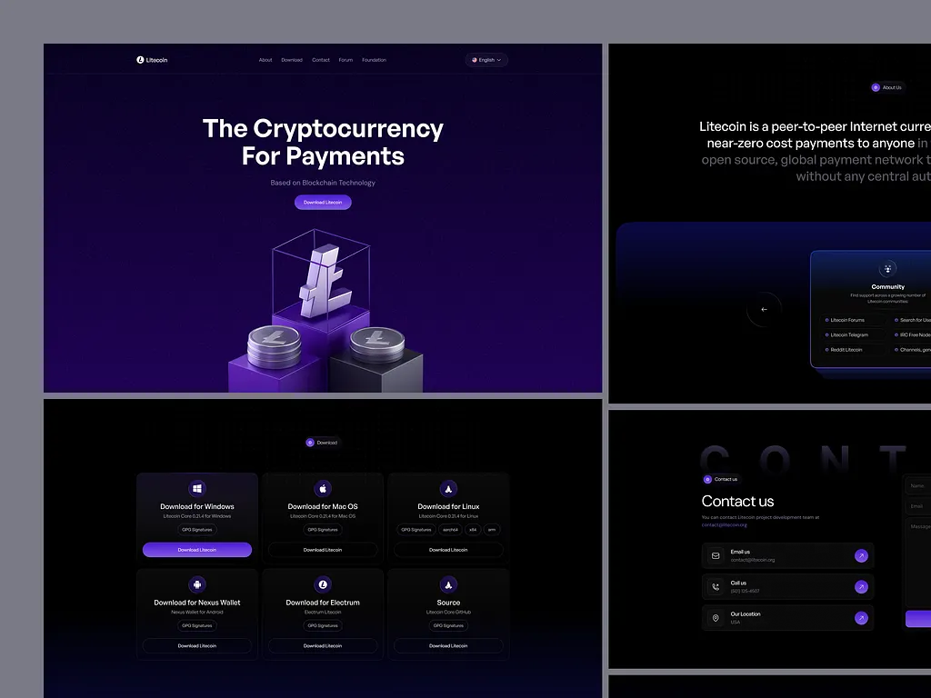 Litecoin - Crypto Landing Page