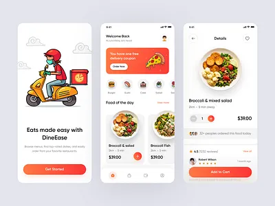 Food Delivery App app app design branding delivery service design food app food delivery application food delivery service graphic design logo mobile food app motion graphics sajon ui ui ux
