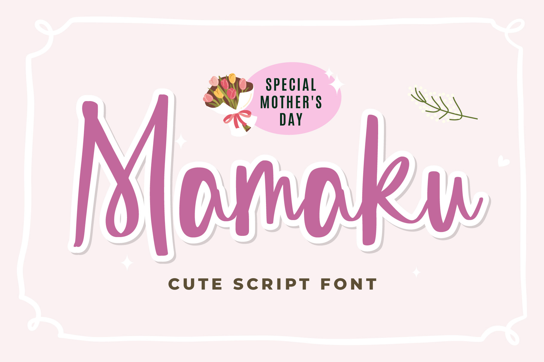 Mamaku - Cute Script Font bouncy script brand identity creative type display type editorial design feminine branding font design graphic design handlettering lettering logotype minimalist design modern script packaging design script font type design typeface typography vector art visual identity