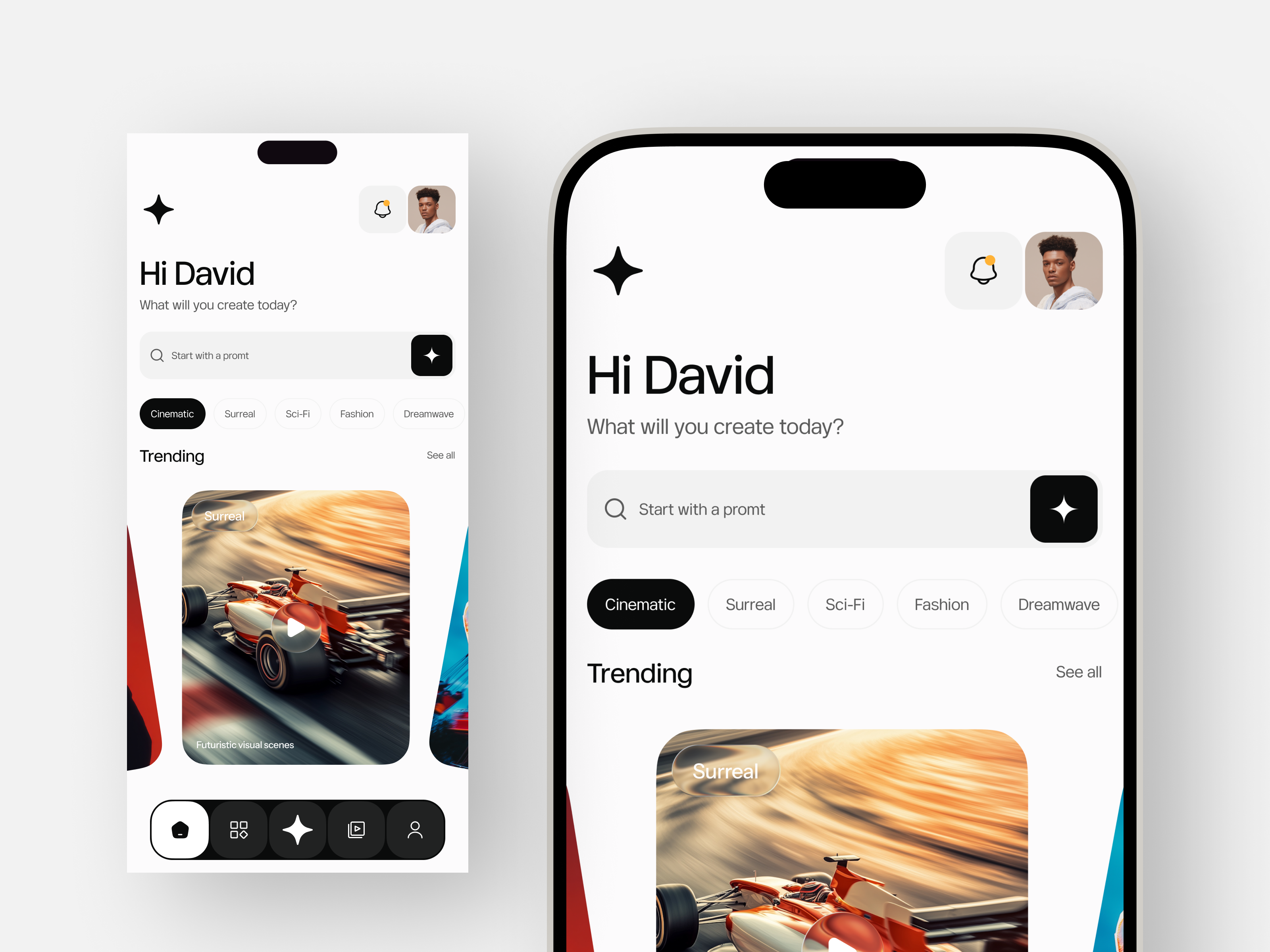 AI Video Generator & Creative Studio Mobile App ai video creation ai video creator app aivideoapp contentcreation creativeapp creatortools image to video mobileappdesign startupproduct uidesign uxdesign video generator tool