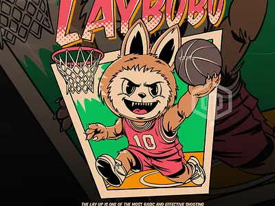 Laybubu – Playful Basketball Labubu Character artwork basket basketball branding commissionwork design hobbies illustration illustrator labubu layup merchandise monster outdoorapparel sport tshirt