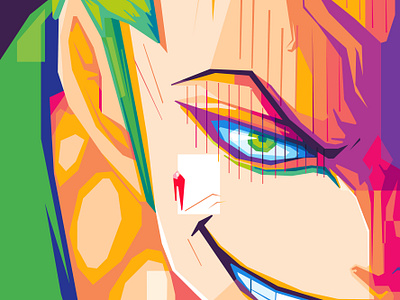 Roronoa Zoro pop art potrait anime anime japan art awesome cartoon design digital art illustration japan one piece pirate anime pirate cartoon pop popart popular zoro