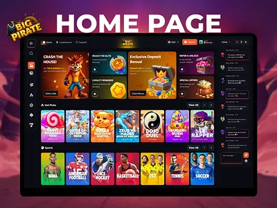 Pirate’s Fortune: Premium iGaming & Betting Platform bet casino casino app casino betting casino dashboard casino games casino home page casino interface casino template casino ui casino web casino website gambling game design igaming live casino mobile casino online casino ui ux casino
