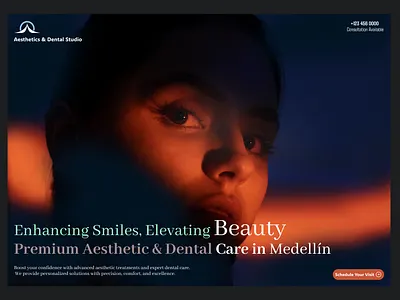 Aesthetic & Dental Studio Landing Page | Beauty & Healthcare UI 3d animation branding graphic design logo motion graphics ui