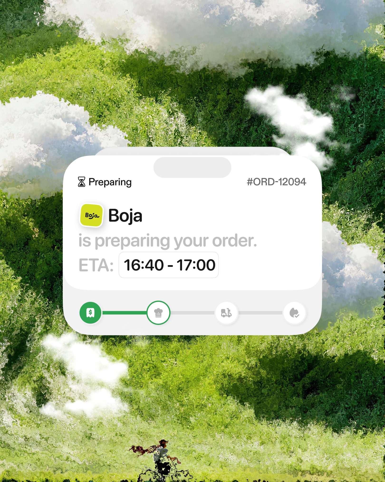Delivery Island Modal ai clean clean design component design delivery modal design dynamic island interactive component minimal startup tech ui ui design