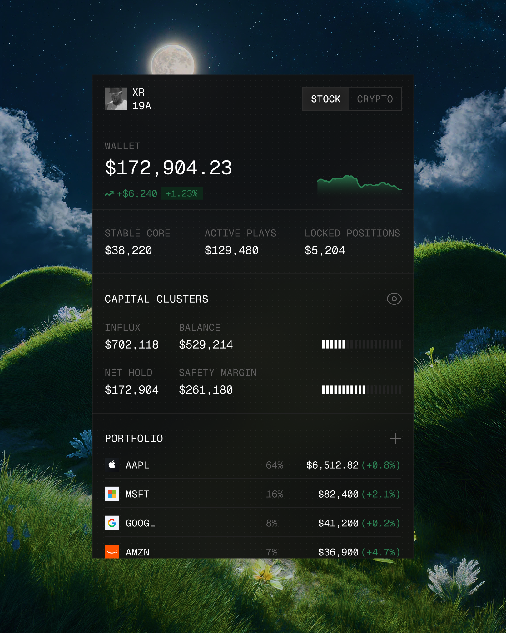 Portfolio Overview Component clean clean component clean design design fintech minimal portfolio wallet startup tech ui design