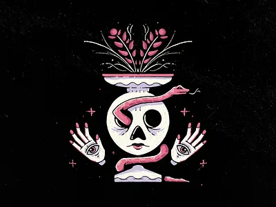 2022 Lunar Calendar flowers graphic design hands illustration lunar calendar poster procreate sketchy illustration skull snake trippy drawing vase illustration